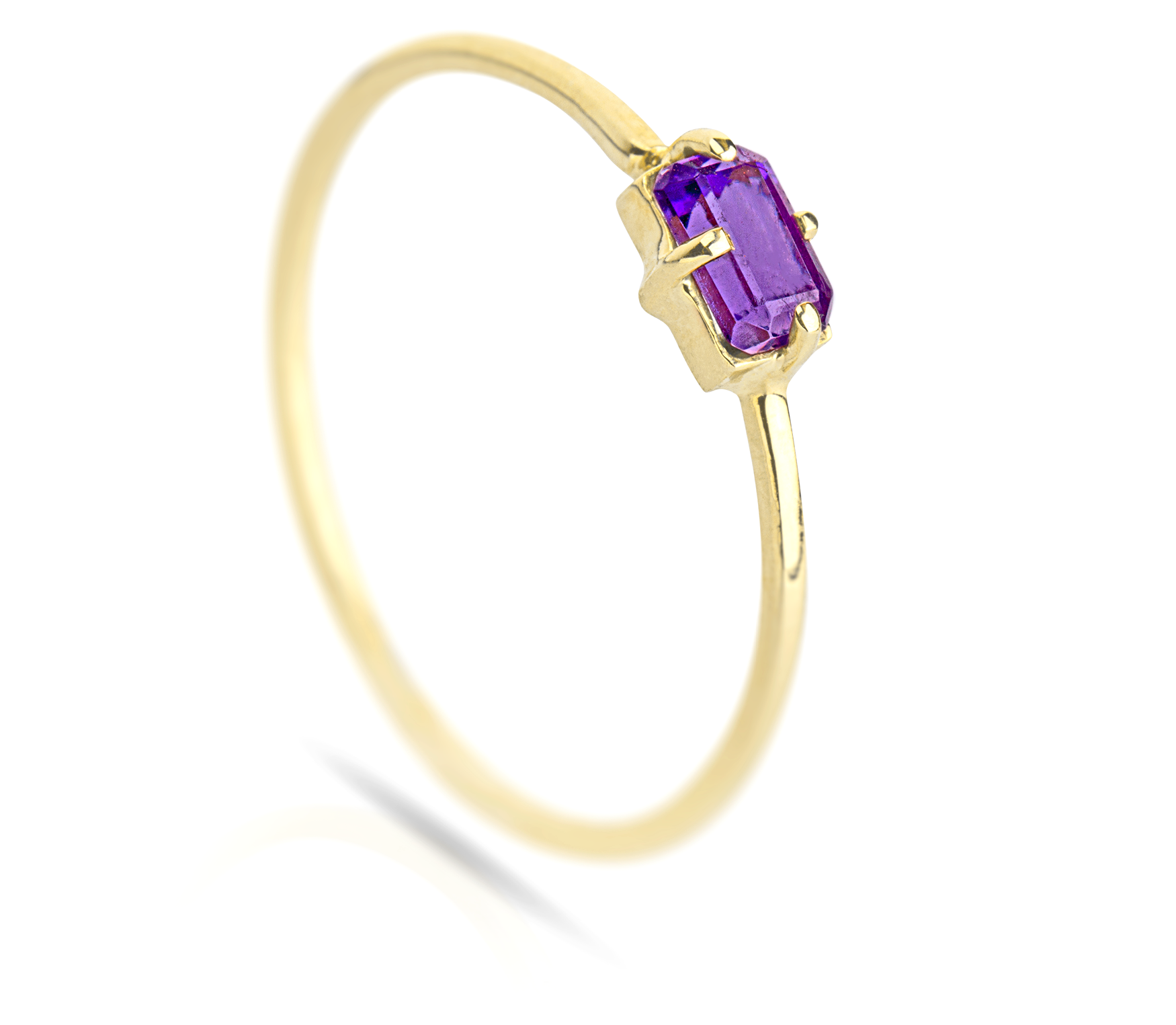 18k Ring Radiant Gold Amethyst Trimmer Jewel Of Power Vitality Luxury - Zalupe