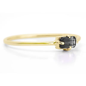 18k Female Yellow Ring Black Agata Stone Sideboard Power Jewelry Luxury - Zalupe